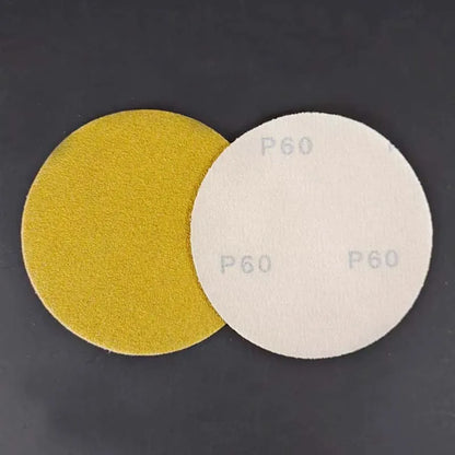 Carta vetrata per molatura a secco da 5 pollici Carta vetrata gialla con disco floccato da 125 mm senza fori per levigare e lucidare