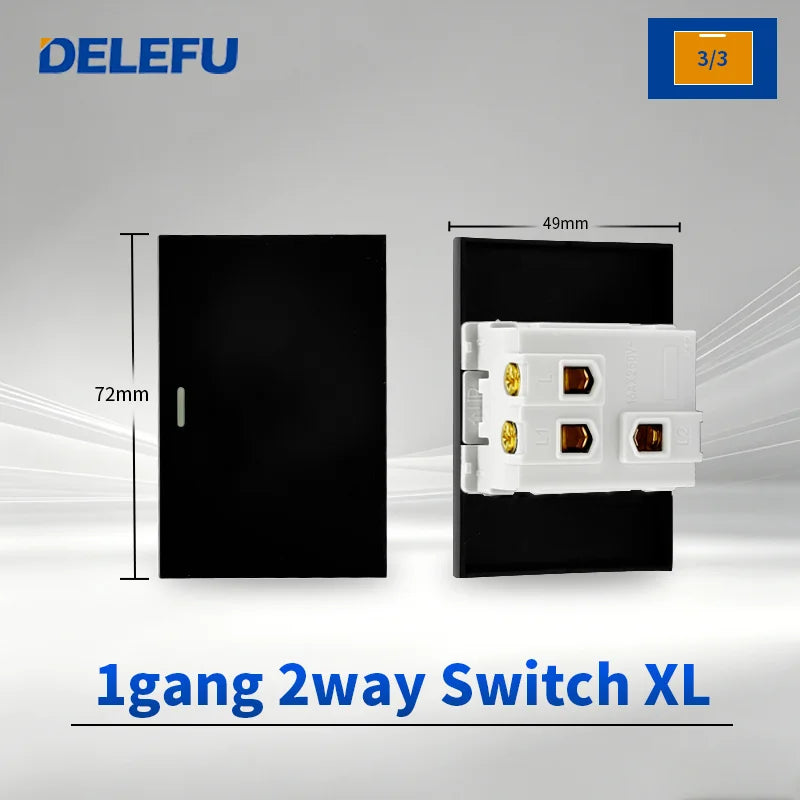 DELEFU Modulo Presa Combinabile Tipo-C Brasile - Uso Domestico - Nero - Assemblaggio Fai-da-te - Presa con Interruttore per Ricarica Rapida USB Tipo-C