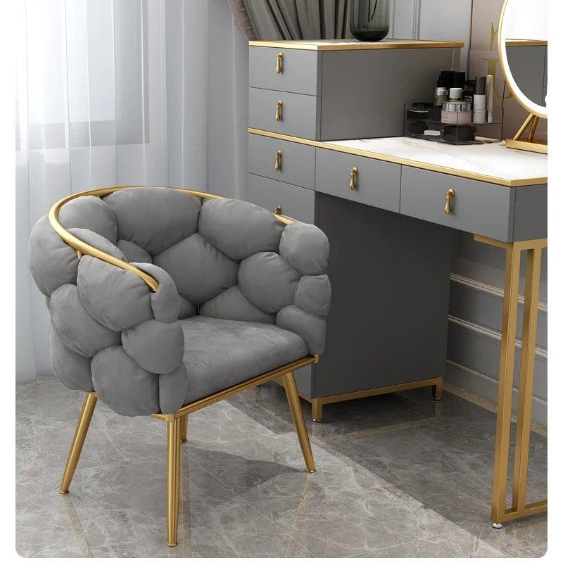 Poltrone di lusso nordiche design Velluto singolo Sedia da caffè rilassante soggiorno INS Sedia per trucco pane balcone Mobili moderni