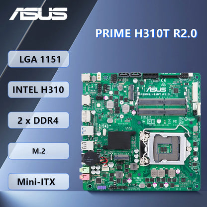 Scheda Madre Mini ITX Asus PRIME H310T R2.0 Intel H310 M.2 LGA1151 DDR4 32GB Supporto CPU 9300 9500 8500 8100 9700