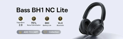 Cuffie Bluetooth Baseus Bowie MH1 con Cancellazione del Rumore 48dB, Hi-res LDAC, Cuffie Over-Ear, Auricolari Wireless