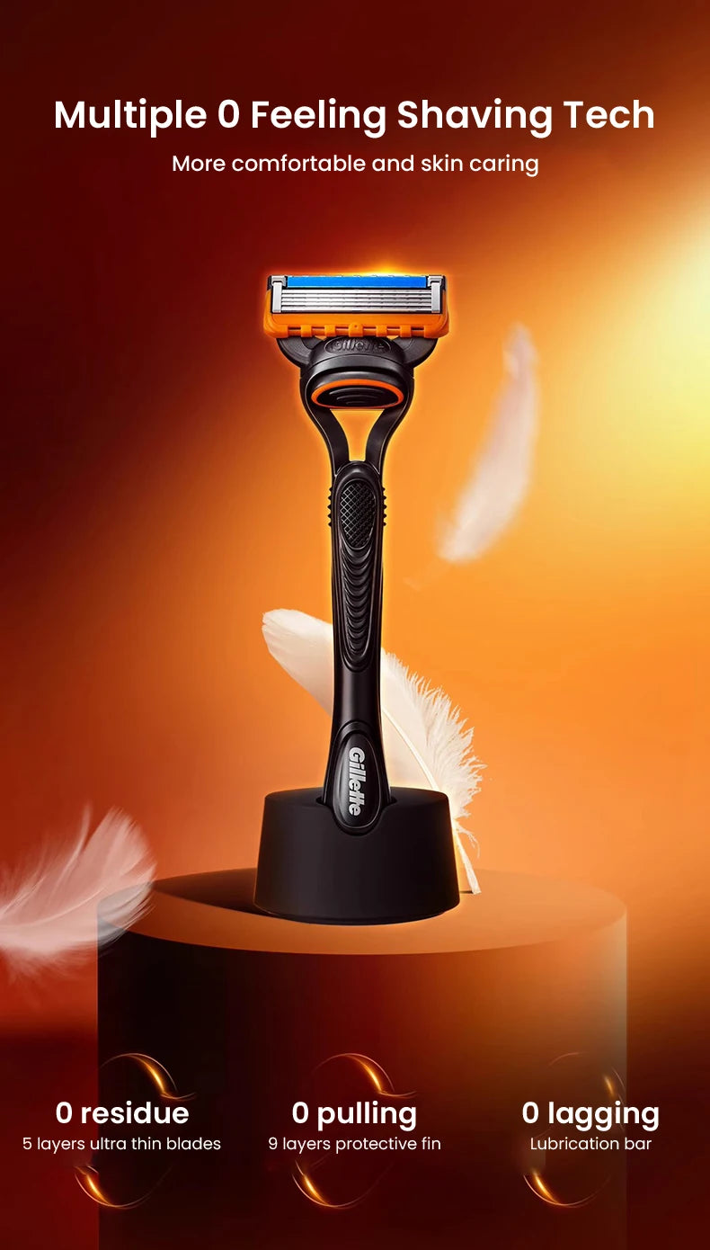 Set Rasoio Gillette Fusion 5 con 5 Lame Ultra-Sottili, Striscia Lubrificante e Rifinitore Posteriore, Disponibile in Diverse Specifiche