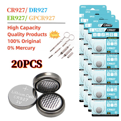 2-50 pz 3 V CR927 38 mAh Batteria Al Litio CR 927 Per Il Controllo Remoto Luce Laser Giocattolo Orologio Orologio Mouse DL927 BR927 pulsante pila a bottone