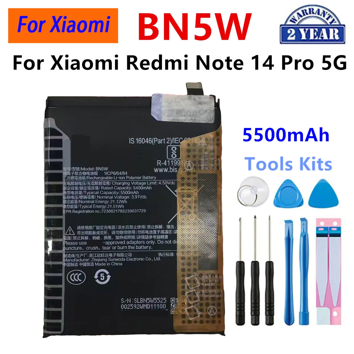 Batteria BN4A BN5W BN5Y BN6C BN71 BM68 BM5R BM5T BN5V BP59 per Xiaomi Redmi Note 7 14 15 Pro Xiaomi 13T Redmi 12 Poco X6 X7 5G