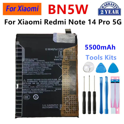 Batteria BN4A BN5W BN5Y BN6C BN71 BM68 BM5R BM5T BN5V BP59 per Xiaomi Redmi Note 7 14 15 Pro Xiaomi 13T Redmi 12 Poco X6 X7 5G