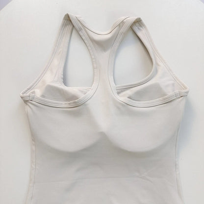 Reggiseno sportivo da donna con scollo quadrato e schiena incrociata, con imbottiture fisse antiurto per yoga, pilates, corsa e palestra
