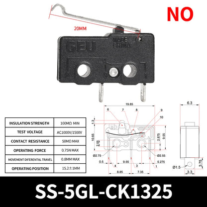 10/50/100PCS SS-5Gl NO/NC/Microinterruttore subminiaturizzato di commutazione, microinterruttore di finecorsa a 3 terminali precablato a 2 terminali