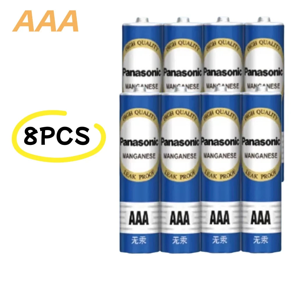 Batterie al carbonio usa e getta Panasonic 1.5V AAA AA ad alta capacità, adatte per giocattoli, telecomandi, mouse wireless, ecc.