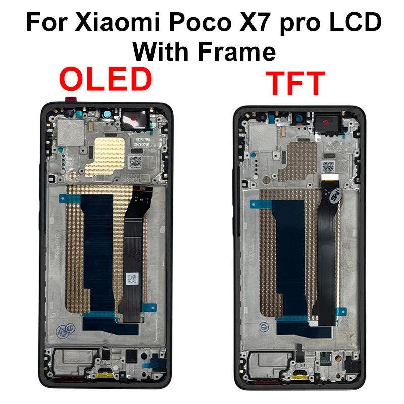 Display OLED da 6,67" per Xiaomi Poco X7 LCD 24095PCADG, display touch digitizer per Poco X7 Pro, schermo 2412DPC0AG, parti di assemblaggio