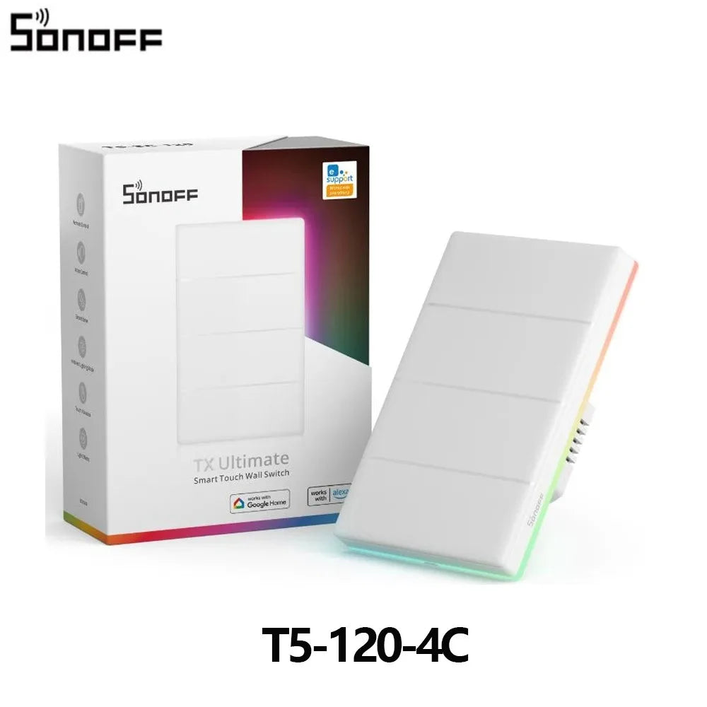 Sonoff TX Ultimate SONOFF T5 86 Interruttore da parete Sonoff Accesso completamente touch Bordo luminoso a LED Telecomando multi-sensorio tramite EWeLink