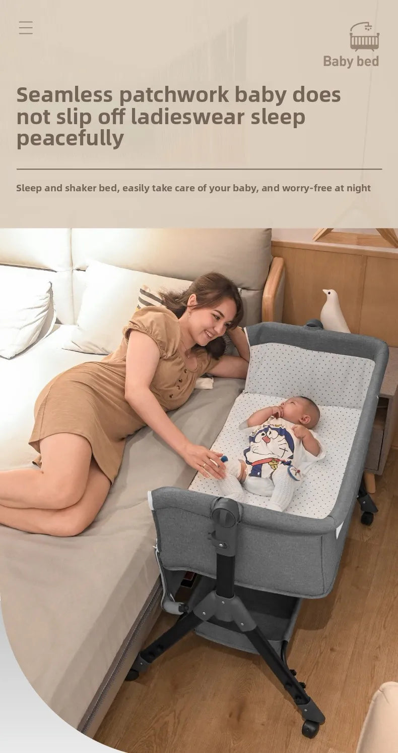 Culla Multifunzione Convertibile per Neonati e Bambini, Lettino Portatile per Neonati, Culla Co-Sleeping, Letto Grande Componibile Accanto a Mamma, Culla Anti-Soffocamento, Protezione Spinale a 5 Inclinazioni, Culla per Neona