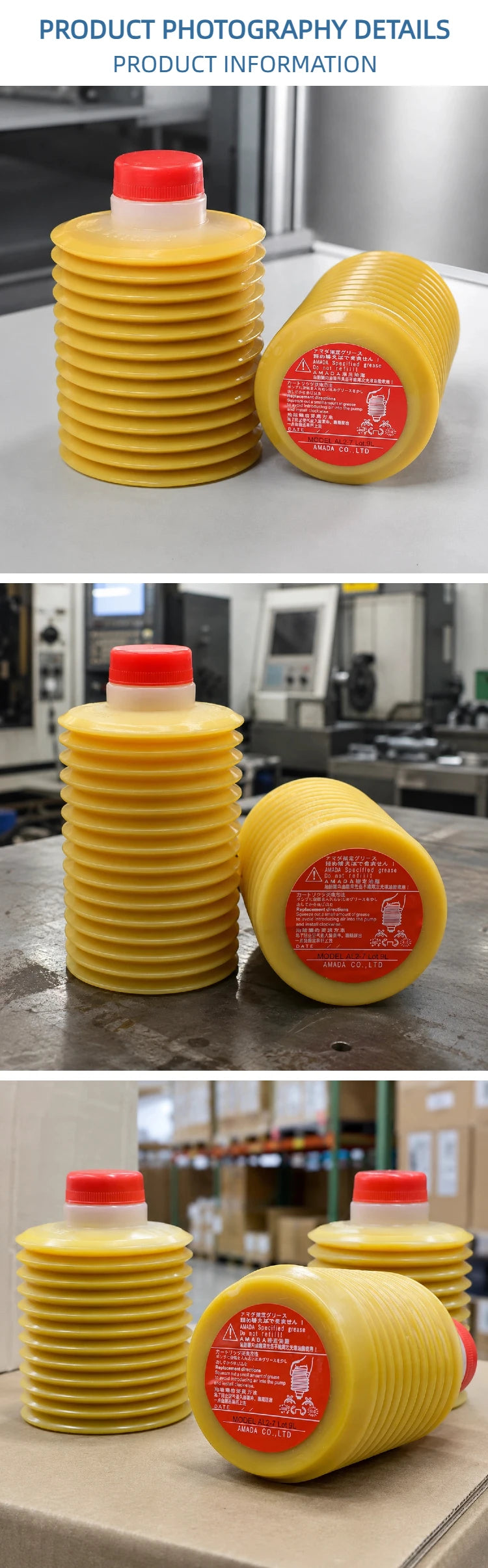 Cartuccia di Grasso LUBE AL2-7 da 0,9L per Macchine CNC AMADA, Pressa Punzonatrice, Lubrificazione Centralizzata Industriale