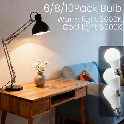Confezione da 6/8/10 Lampadine LED E27 AC 220V 230V, 90LM/W CRI90 3W-24W, Illuminazione Bianca Calda/Fredda 3000K/4000K/6000K per Uso Domestico