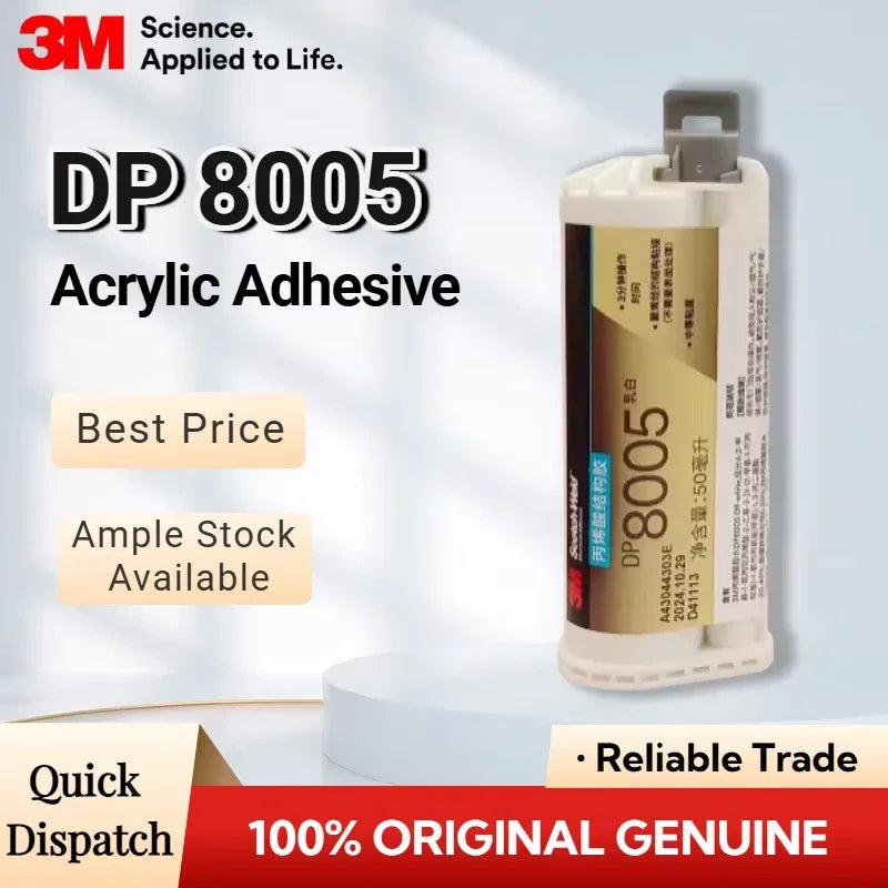 Adesivo Acrilico Originale 3M DP8005 Scotch-Weld, Colla Strutturale per Plastica PP PE HDPE TPO e Materie Plastiche a Bassa Energia Superficiale