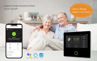Staniot WiFi SecPanel 5 sistema di allarme domestico Wireless Tuya Smart 4.3 "Kit di sicurezza Touch Screen sirena integrata APP telecomando,Batteria integrata da 1500 mAh, supporto per Alexa