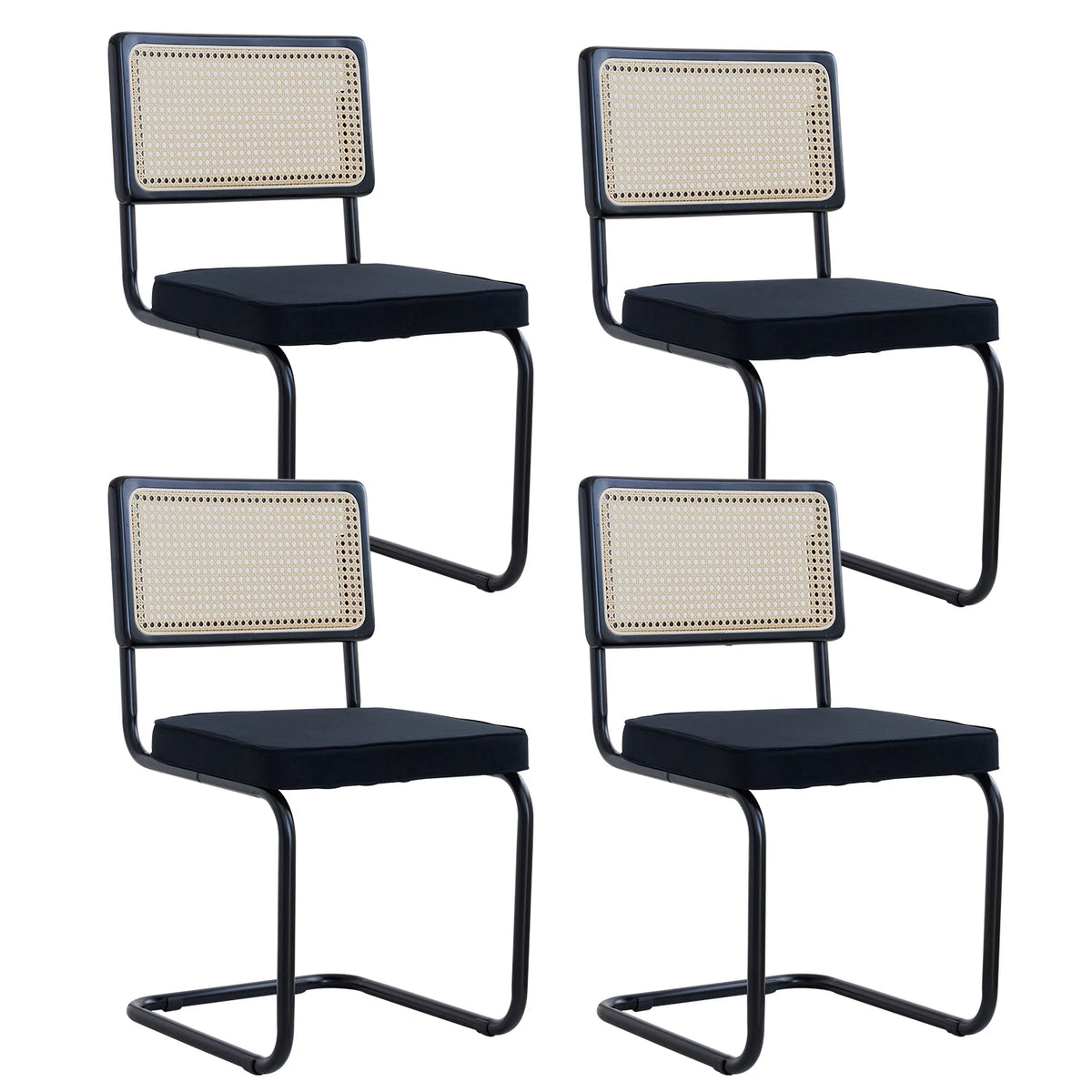 EGOONM Set di 2/4 sedie da pranzo retrò sedia in rattan di plastica casa camera da letto scrivania schienale sgabello arco computer ufficio sedile imbottito