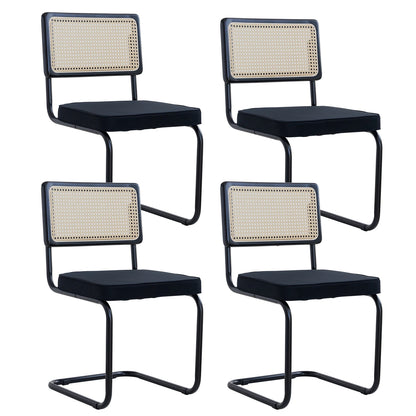 EGOONM Set di 2/4 sedie da pranzo retrò sedia in rattan di plastica casa camera da letto scrivania schienale sgabello arco computer ufficio sedile imbottito