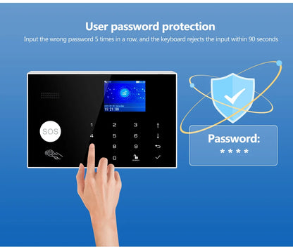 Sistema di Allarme KERUI WIFI GSM con Supporto per 3 Zone Cablate, Allarme Domestico Antifurto Compatibile con Tuya Smart, Sensore PIR 433MHz per Protezione di Sicurezza