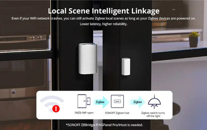 SONOFF SNZB-04P Sonoff Zigbee Sensore porta SNZB 04P Collegamento scena intelligente locale Avviso antimanomissione Sicurezza domestica Funziona con Alexa Google