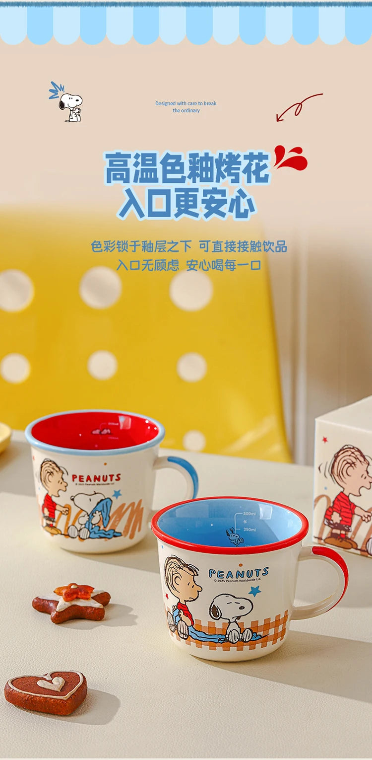 Set di Tazze in Ceramica Colorata da 340Ml con Snoopy, Design Carino con Manico, Bellissima Tazza per Caffè e Acqua per Casa e Ufficio, Regalo di Compleanno per Bambini