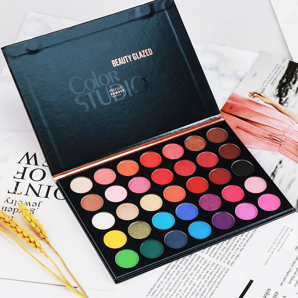Beauty Glazed Eyeshadow Palette 35 colori Matte Shimmer Set trucco naturale con glitter smokey per tutti i tipi di pelle