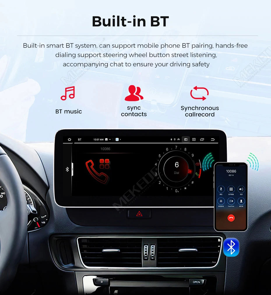Schermo da 8,8 pollici, stile originale, sistema multimediale wireless con CarPlay e Android Auto per Audi Q5 2010-2017, 4G LTE, WiFi, BT, navigazione GPS, autoradio Android, lettore video 4K.