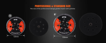 SPTA 1PC 5 "6" Piastra di supporto per tampone abrasivo per lucidatrice DA 125mm 150mm Piastra posteriore autoadesiva con fori per emissione di calore
