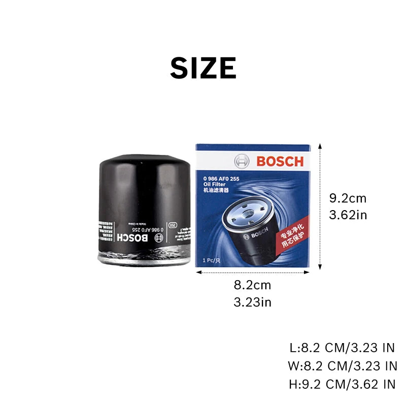 Filtro olio Bosch AF0255 per VW Golf 7 Tiguan, MK2 Jetta 6, per Chevrolet Silverado Cruze Equinox Malibu【OE:7B0115561C，89017524】