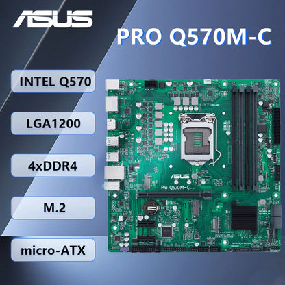Scheda madre ASUS Pro Q570M-C/CSM LGA1200 Intel Q570 2XDP supporta CPU i3-10100 11700 10105 DDR4 128GB M.2 mATX TPM 2.0 BIOS COM