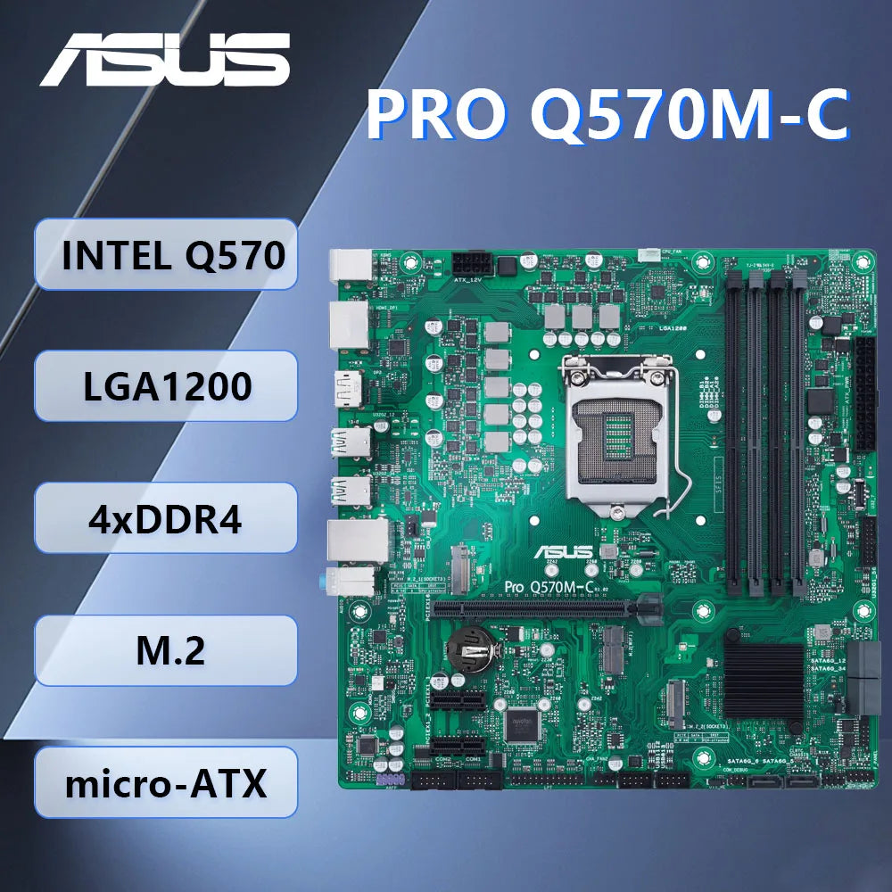 Scheda madre ASUS Pro Q570M-C/CSM LGA1200 Intel Q570 2XDP supporta CPU i3-10100 11700 10105 DDR4 128GB M.2 mATX TPM 2.0 BIOS COM