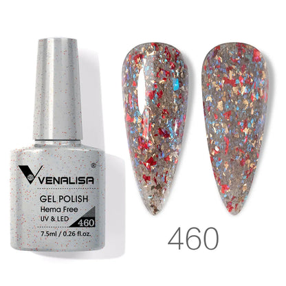 VENALISA Smalto gel per unghie da 7,5 ml Sparkle Glitter Diamante Brillante Colori estivi Semi permanente Soak off Vernice gel per unghie UV LED