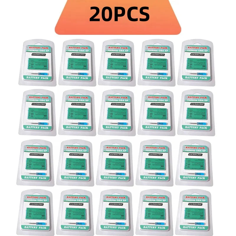 Nuova Batteria Ricaricabile agli Ioni di Litio da 850mAh per Game Boy Advance SP e Kit Cacciavite per Batteria di Ricambio GBA SP