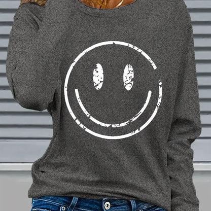 Abbigliamento primaverile e autunnale da donna in cotone 100 T-shirt stampata con cuore colorato Manica lunga Girocollo Top casual