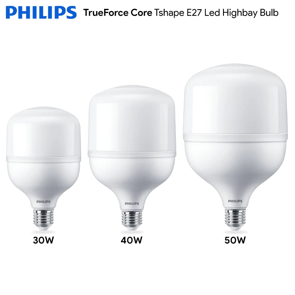 Philips LED E27 E40 TrueForce Core 24W 30W 40W 50W 65W Lampadina a forma di T 6500k Luce bianca brillante 220V-240V Lampada da strada a LED Sostituisci HID