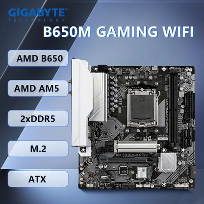Scheda Madre GIGABYTE B650M GAMING WIFI AMD B650 Socket AM5 DDR5 M.2 Micro ATX PCIe 4.0 Wi-Fi 6 Supporto Ryzen 9 7900 8700F 8500G