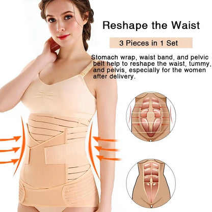 3in1 Corsetto Dopo Il Parto Fascia Pancia Donne Incinte Pancia Pancia Pancia Pelvi Cintura Avvolgente Vita Trainer Recupero Fasciatura Cinghia Body Shaper