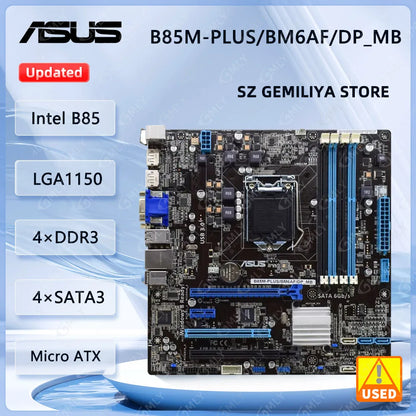 Scheda madre ASUS B85M-PLUS B85M-PLUS/BM6AF/DP_MB Intel B85 LGA 1150 DDR3 Micro ATX Supporta CPU I3-4130 I3-4350 I5-4570 I7-4770