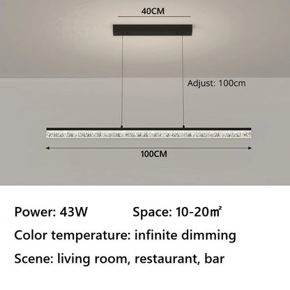 Lampadario a Soffitto Minimalista, Lampada a Sospensione di Lusso per la Casa, Luce Pendente in Acrilico con Telecomando e Dimmer, Lampada da Soffitto