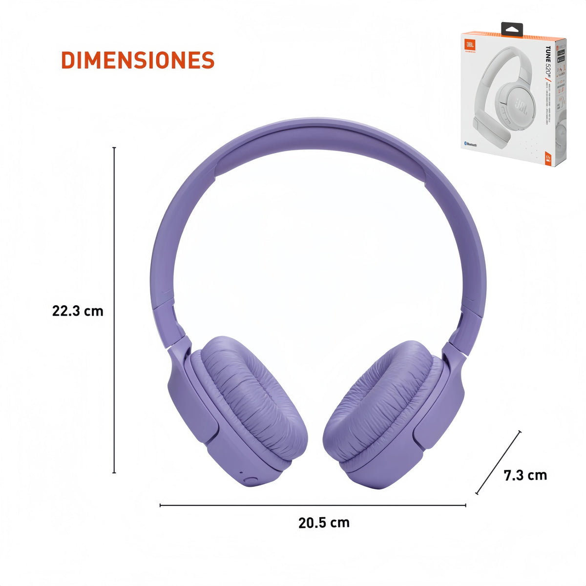Cuffie wireless JBL Tune 520BT, modello on-ear, con Bluetooth 5.3, batteria da 57 ore, suono con bassi potenti, leggere, pieghevoli, connessione multipunto, ideali per l’uso quotidiano, in offerta.