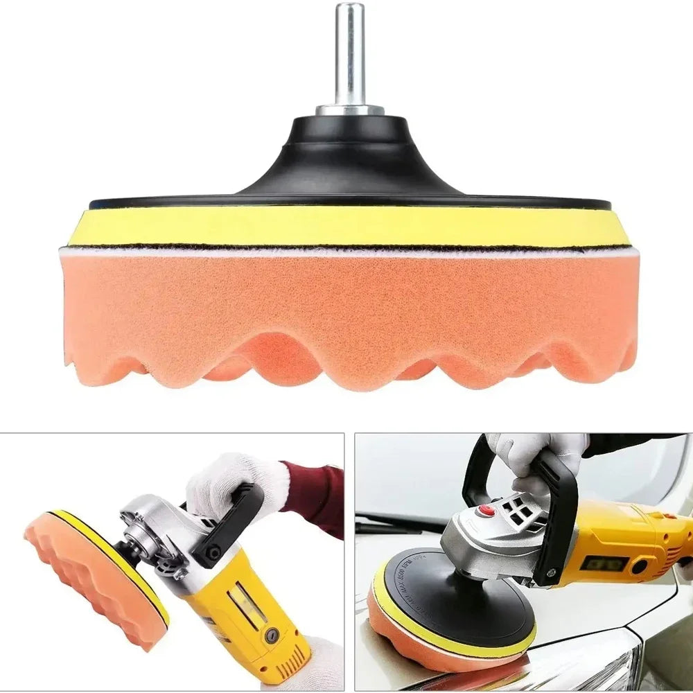 Kit di 5-39 Pezzi di Tamponi in Spugna per Lucidatura Auto, Tamponi in Schiuma da 3/4/5/6/7 Pollici per Lucidatrice, Tamponi per Ceratura Auto, Rimuove Graffi