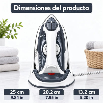 Ferro da stiro a vapore senza fili da 1600 W con piastra in ceramica, base di ricarica rapida, serbatoio dell'acqua rimovibile e funzione di vapore verticale per abiti, seta e lino.
