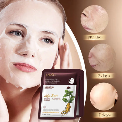 5 pz SADOER Radice di Pianta Maschera Per Il Viso Ginseng Sbiancamento Maschere Per Il Viso Idratante Rassodante Idratante Viso Copriletto Maschera Cura Della Pelle