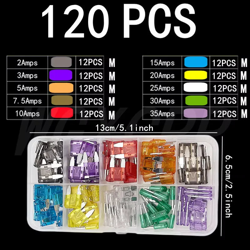 Kit combinato di fusibili per auto da 50-306 pezzi, mini, piccoli e medi, fusibili a lama per applicazioni marine e automobilistiche, 2A 3A 5A 10A 15A 20A 25A 30A 35A