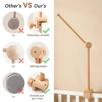 Carillon girevole per neonati Culla Imitazione Colore legno Appeso Sonaglio Bambino Lenitivo Giocattoli musicali 0-12 mesi Regalo per bambini