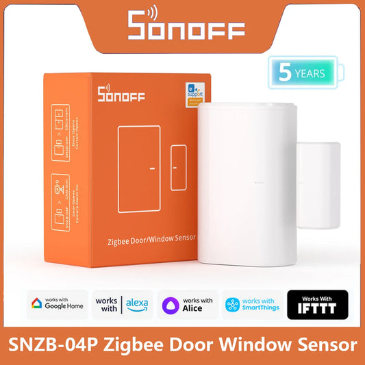 SONOFF SNZB-04P Sonoff Zigbee Sensore porta SNZB 04P Collegamento scena intelligente locale Avviso antimanomissione Sicurezza domestica Funziona con Alexa Google