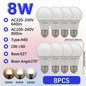 1-10 Pezzi Lampadine LED 8W AC 110V 220V E27, Illuminazione Calda e Diurna, RA80, per Casa, Lampade di Alta Qualità