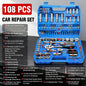 Set di Chiavi a Bussola da 53/82/108/151 Pezzi con Attacco da 1/4", 3/8", 1/2" e Kit di Punte a Cricchetto per Riparazione Auto e Moto, Utensili Manuali da Meccanico con Valigetta