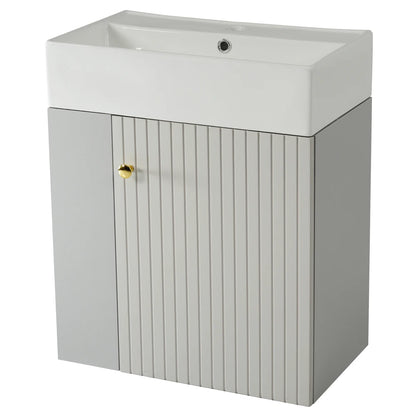 Mobile bagno sospeso con lavabo 55 × 31 × 66,5 cm e vani laterali