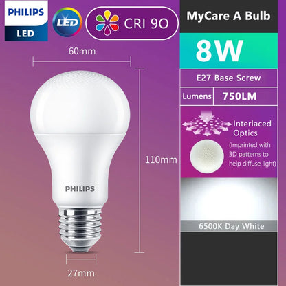 Lampadine LED Philips E27 MyCare A Light 8W 10W 12W 3000K 6500k Lampada EyeComfort bianca 220V-240V Lampadina LED originale per interni, 1x