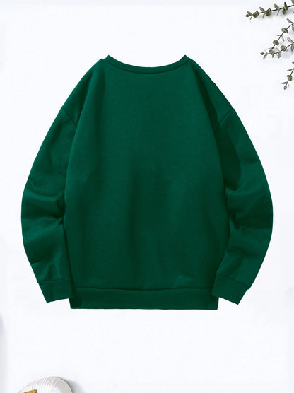 Maglione da donna, modello casual, ideale per l’autunno e l’inverno, ampio, comodo e caldo, con stampa a tema parigino, scollo rotondo e maniche lunghe.